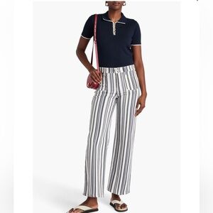 NWT FRAME The Sport Polo Top navy & white sz m- perfect for spring!!